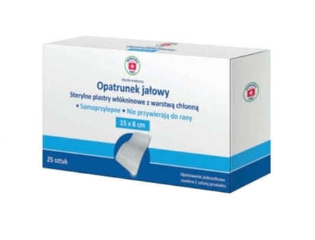 Plastry De Tecido Estéreis Com Camada Protetora, 15x8cm, 25 Unidades Kit De Primeiros Socorros Abc Silesian Pharma