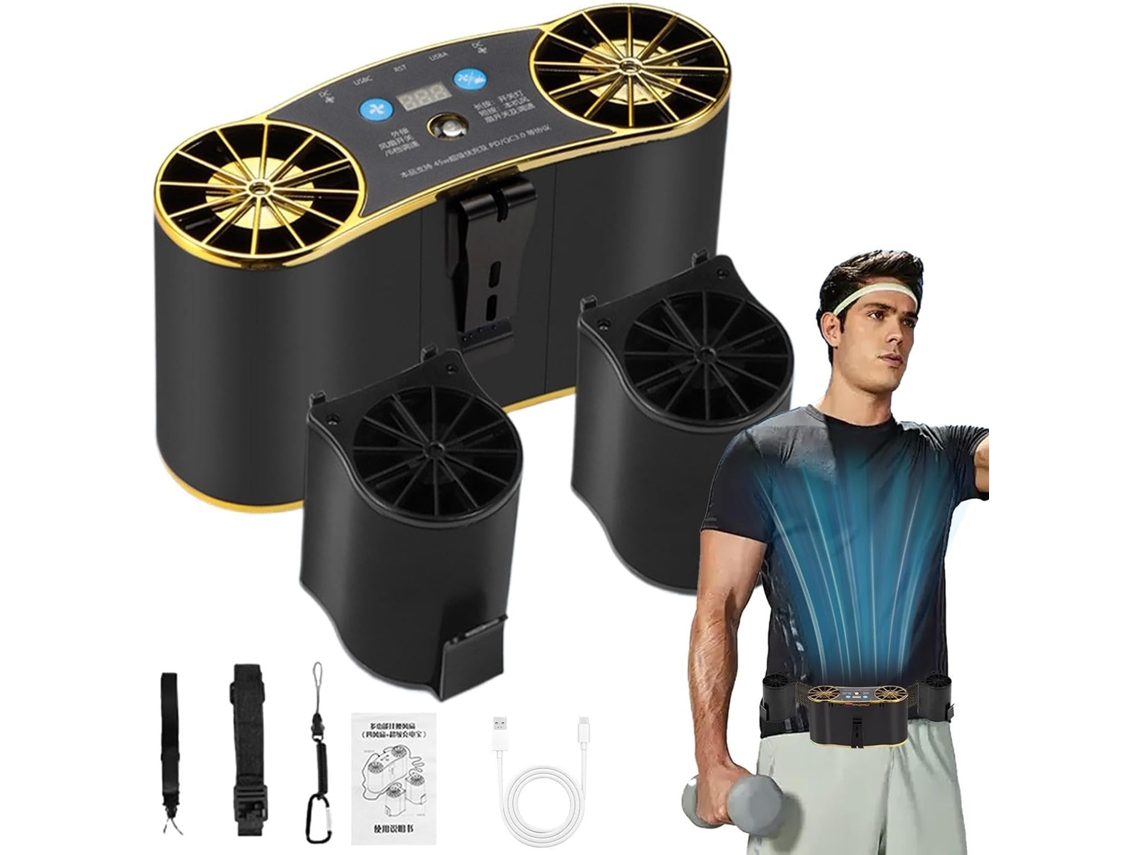 Ventilador Portátil De Cinto, Dispositivo De Resfriamento Recarregável |