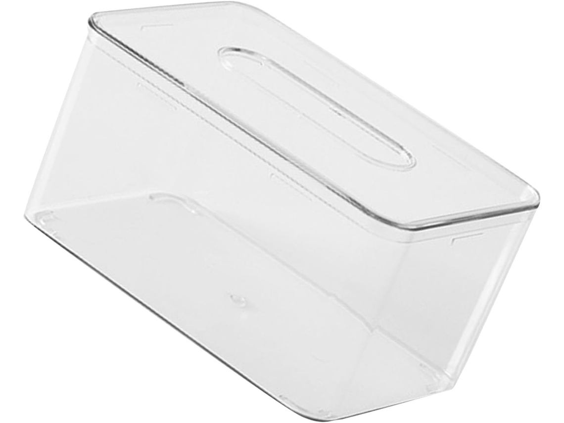 Caixa De Lenços De Papel Transparente E Compacta Cryfokt, Elegante E Prática, Retangular, 18 X 11,5 X 9,5 Cm, Para
