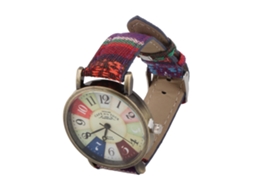 Relógio feminino WalshLXq Hippie Boho Multicolorido em Latão e Couro PU, Estilo Boêmio, Ideal para Presente de Aniversário, Azul