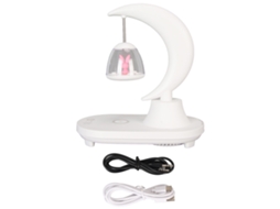 Lámpara de Mesa Led Nocturna Con Carga Inalámbrica, Altavoz Bluetooth Y 8 Modos de Color para Lectura, Habitación Infantil, Oficina o Dormitorio.
