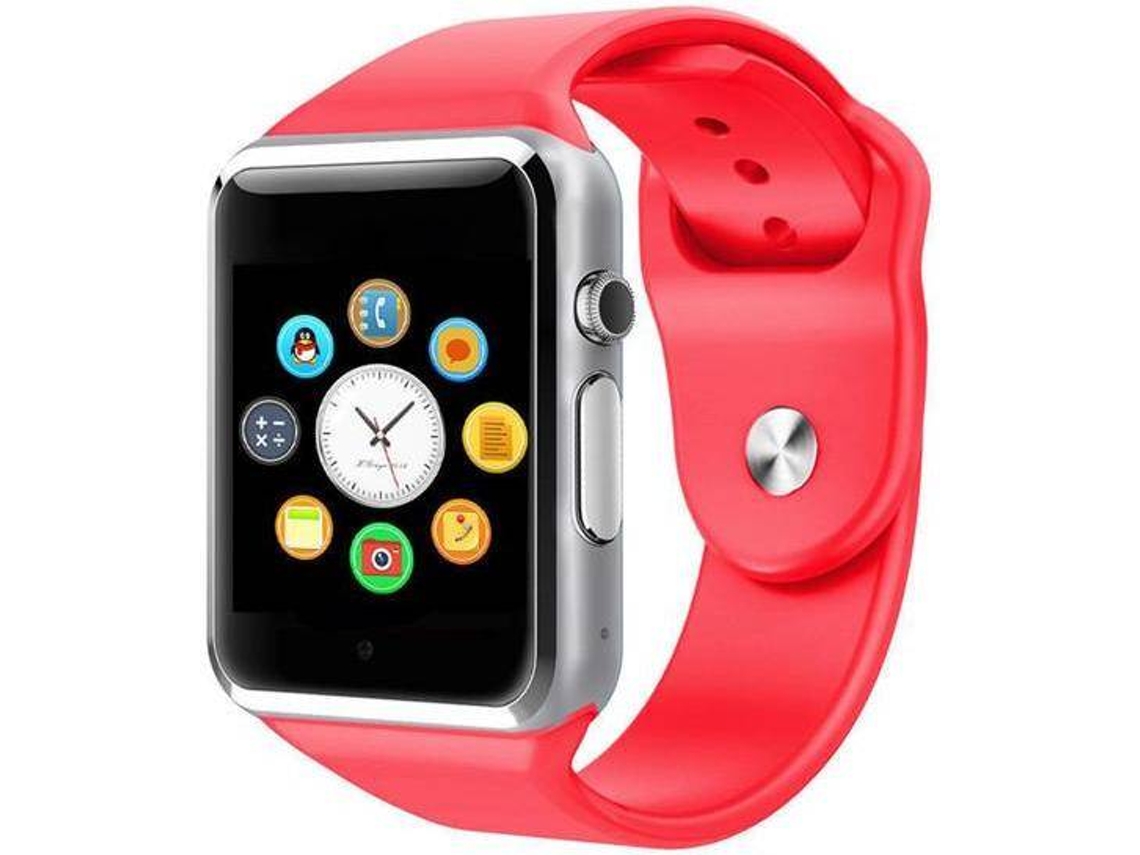 Smartwatch 1.54'' Prateado, vermelho