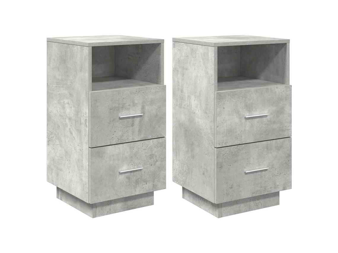 Bedside Cabinet, Bedside Cabinets Vidaxl Cinzeto Madeira Processada (n/a)