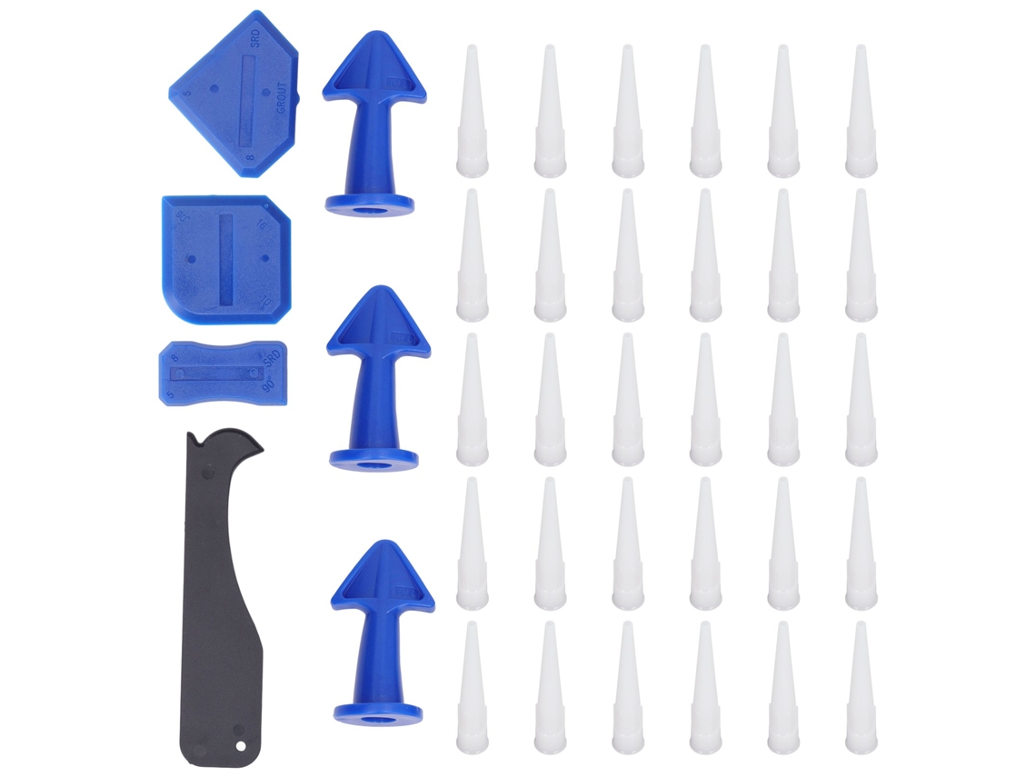 Kit De Ferramentas De Calafateamento Com Bicos De Silicone E Laminas De Raspagem Para Cozinha, Banheiro E Pisos