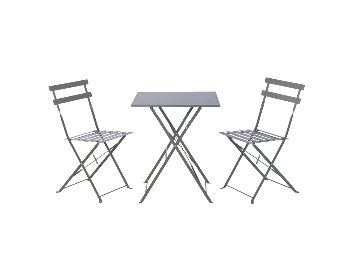 Conjunto De Mesa Com 2 Cadeiras Home Esprit Verde Metal 60 X 60 X 71 Cm