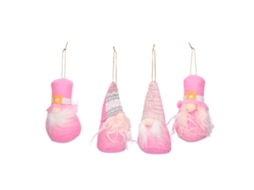 Laxiscreed Conjunto De 4 Gnomas De Natal Sem Rosto Em Pelúcia Para Pendurar E Decorar Em Rosa