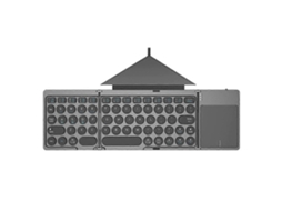Teclado Bluetooth Dobrável, Teclado Sem Fio Portátil com Capa de Couro Pu e Touchpad, Teclado de Bolso para Viagens. TAISHENGDA