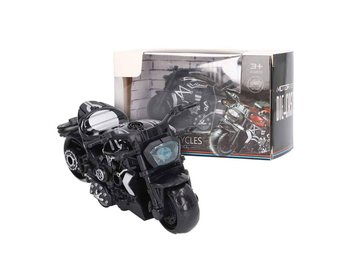 Mali brinquedo Moto Miniatura de Liga com Função Sonora para Crianças 3+ Anos (preto)