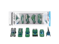 Primerox 6pcs Brinquedo de Carro de Liga para Crianças com Helicóptero Presente Decorativo Verde