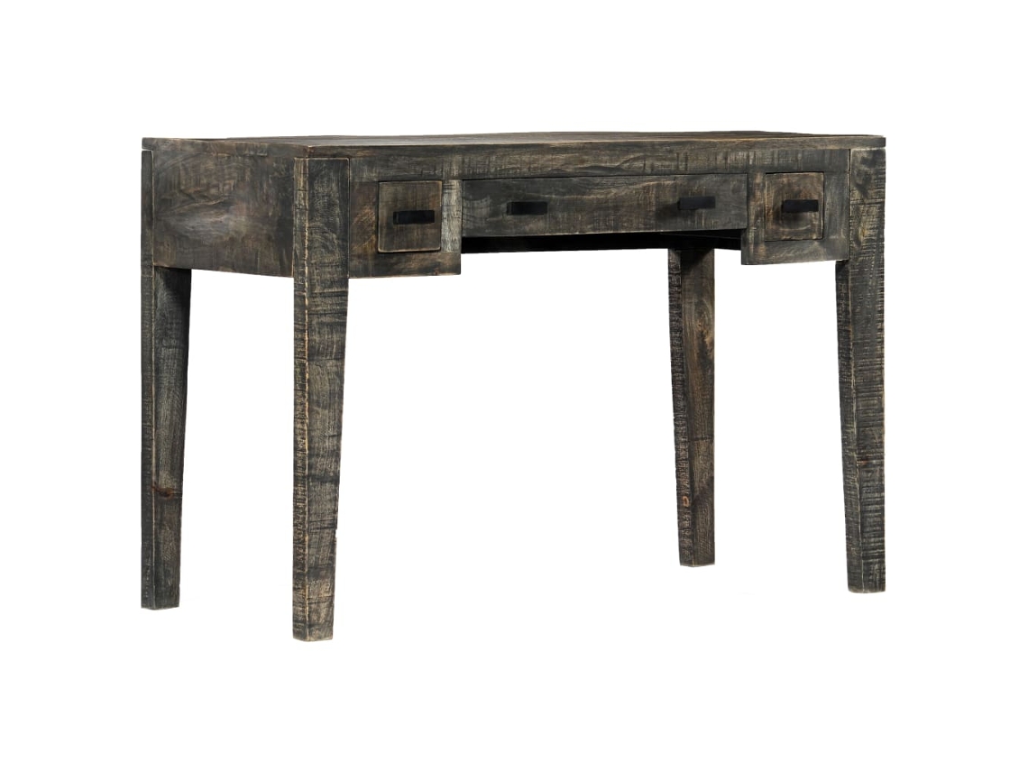 Vidaxl Secretária 110x50x75 Cm Madeira De Mangueira Maciça Preto