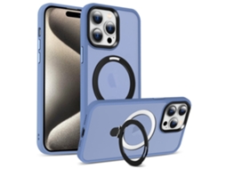 Suporte Casa Magsafe Para Iphone 15 Pro Pele Sintética Azul