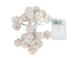 Laxiscreed Luzes Natalinas Com Bolas De Rattan, 3,1m, 20 Leds Para Decoração De Festas E Ambientes Internos