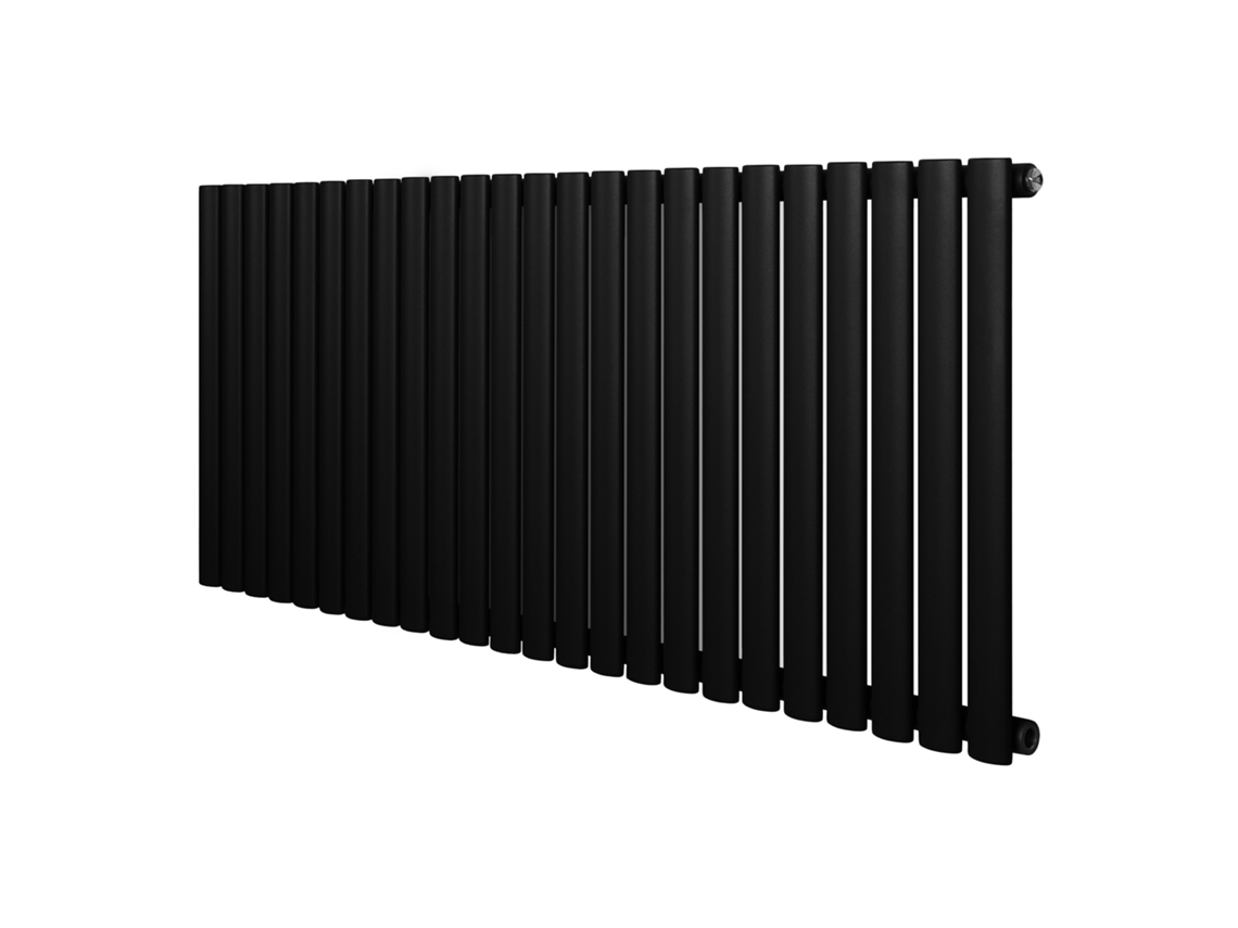 Radiador Oval De Coluna Simples 600x1440 Mm - Preto | Aço Carbono, 1.5 Mm, 1369 W | Design Elegante | Alta Eficiência |