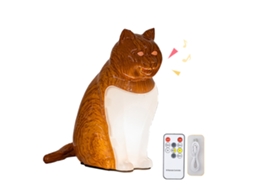 Lanterna noturna decorativa USB com gato fofo e controle remoto para quarto e mesa de cabeceira | S/MARCA