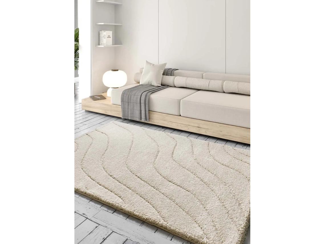Tapete Interior Shaggy - Atticgo - Molier Branco 60x120 Cm
