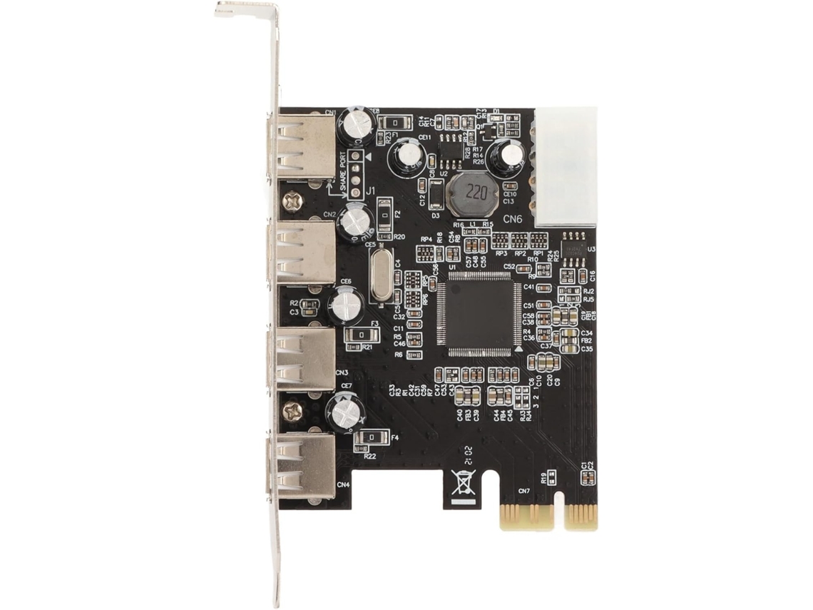 Placa De Expansão Pcie Para Usb 2.0, Adaptadora 2.0 Alta Velocidade
