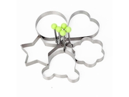 Jinyi Moldes de Huevos Fritos de Acero Inoxidable Antiadherentes para Omelettes Y Tortitas Kit de 5 Piezas Plata