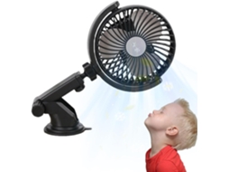 Ventilador Portátil Para Carro – Abs, Recarregável Via Usb, 20a 34x 15, 5cm, Com Ventosa
