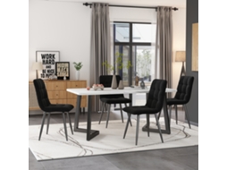 Mesa Mármore Preto/branco 117x68cm.-mh