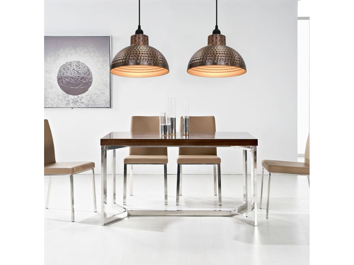 Vidaxl Lâmpadas De Teto, 2 Pçs Semi-esféricas, Cobre