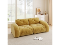 Sofá modular de 2 lugares sem estrutura com espuma 32d E Chenille, amarelo