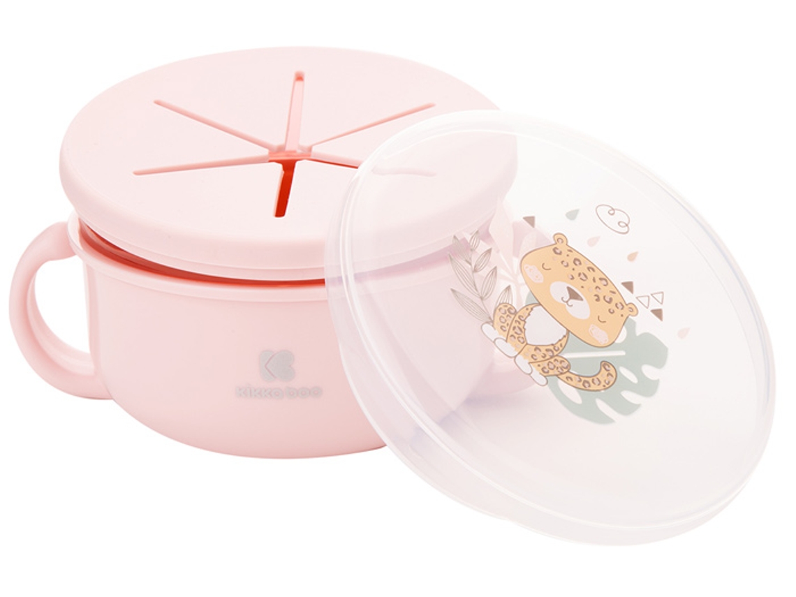 Tigela 2 em 1 KIKKABOO Savanna Rosa