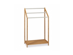 Toalheiro Relaxdays Em Bambu, 3 Varões, Freestanding, Prateleira, Moderno, Axlxp: 85 X 51 X 31 Cm, Natural