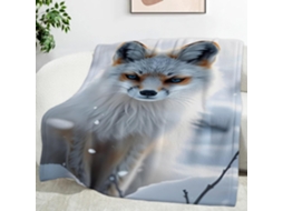Manta Floco de Neve Raposa Vermelha 100x130 Cm Flanela Multifuncional Macia e Aconchegante para Cama Cobertor