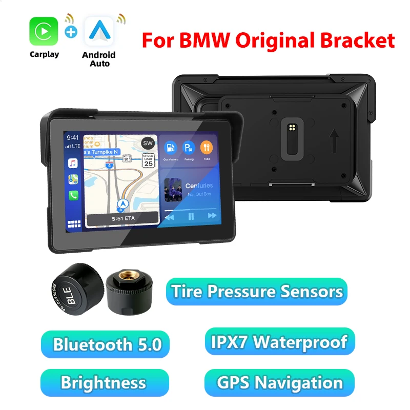 Sistema De Navegação Para Motocicletas De 7 Polegadas (carplay-tpms), Compatível Com Bmw.