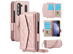 Capa Para Samsung Galaxy Z Fold 7 Rfid Porta-caneta Stylus Alça Dourado Czhhmart