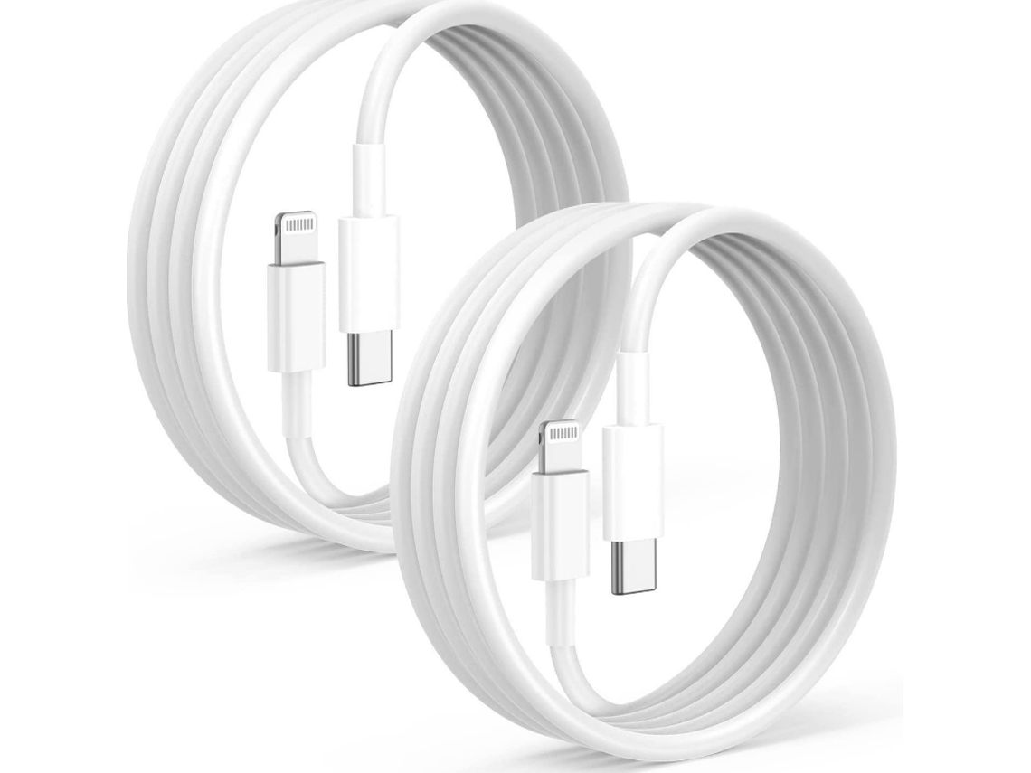Dois Cabos Usb-c Para Lightning De 1 Metro Para Carregamento Rápido, Carregamento Rápido Pd De 20 W, Compatíveis Com Iphone E Ipad.