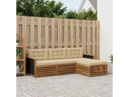 Vidaxl Conjunto De Sofás Para Exterior 4 Unid. Natural E Bege