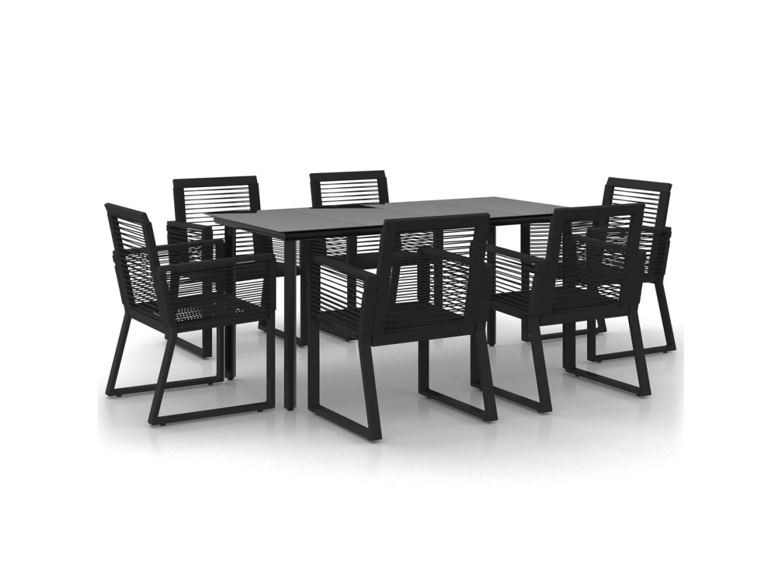 Garden Dining Set, Garden Dining Sets Vidaxl Preto Aço (160 Cm Table Length)