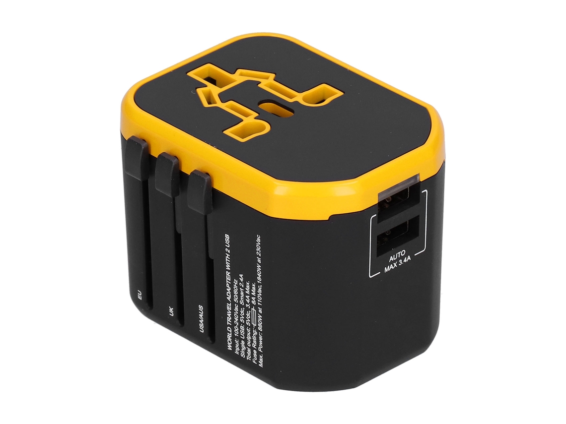 Laxiscreed Adaptador De Viagem Compatível Mundial Com Portas Usb Variadas