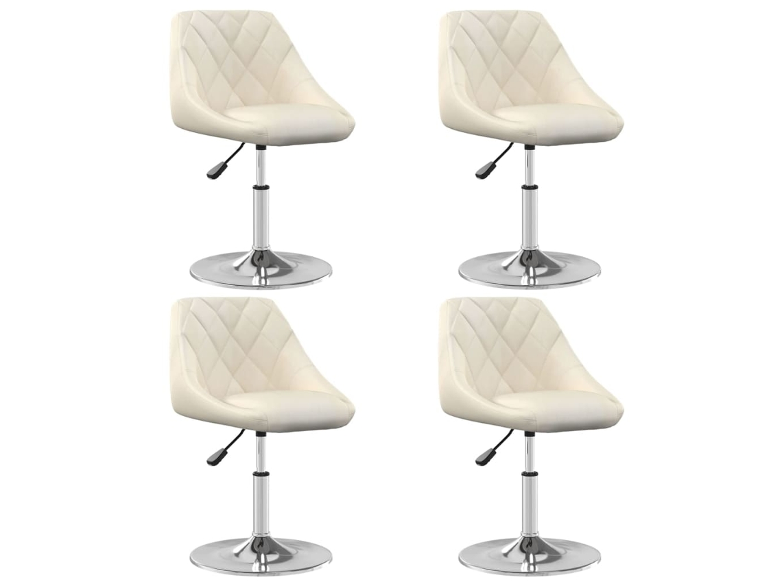 Vidaxl Cadeiras De Jantar Giratórias 4 Pcs Veludo Cor Creme