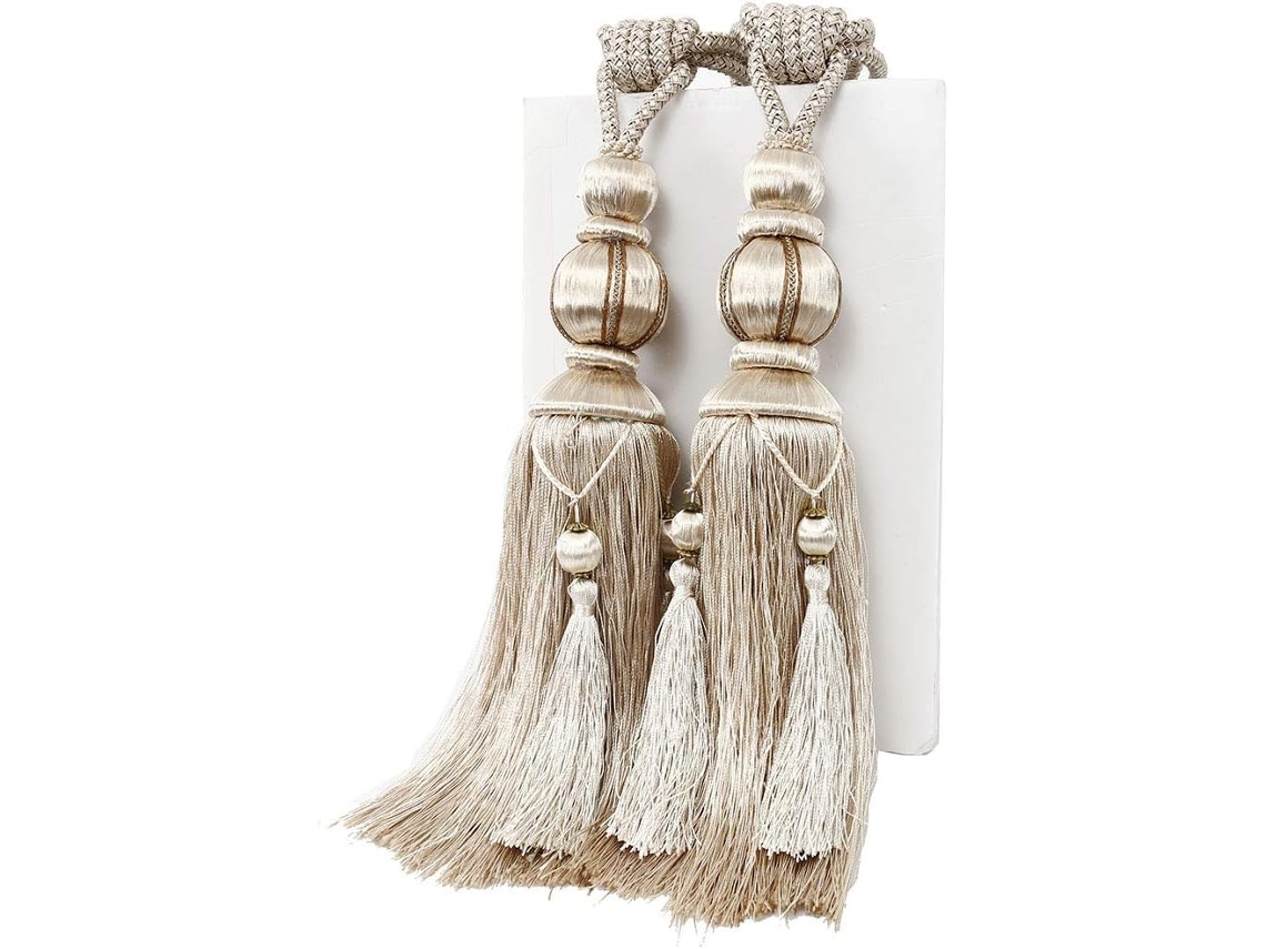 1 Par De Cordões Para Cortina Com Borlas Feitas À Mão, Ideal Para Cortinas Grandes E Pesadas
