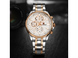 Reloj Hombre Naviforce Acero Resistente Al Agua Cuarzo Con Calendario (oro)