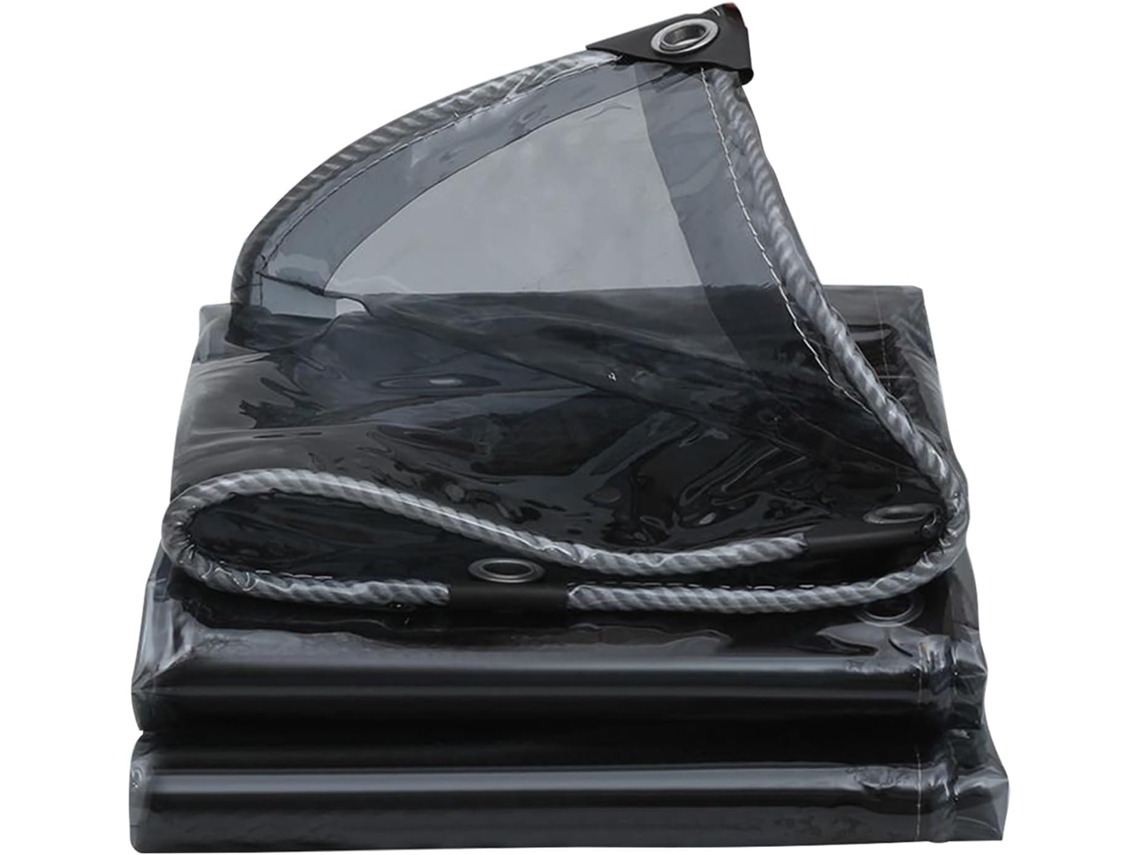 Black Tarp Cover 5x5m 5x6m 5x8m 100% Waterproof Pvc Tarpaulin With Reinforced Grommets, Multipurpose Use For Greenhouse