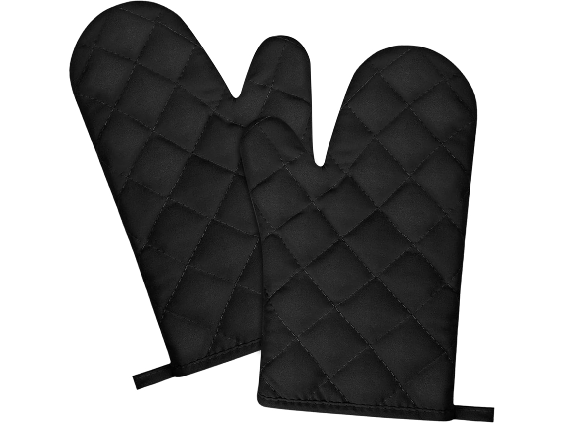 Conjunto De Luva De Forno - Preta - Resistente Ao Calor (preto)
