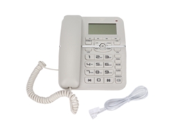 Aetheria telefone com Fio de Mesa com Identificação de Chamadas Lcd Hands Free Discagem Rápida Branco
