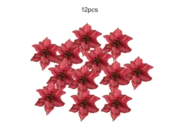 Flores De Natal Artificiais 13cm Grande Árvore De Natal 12un Por Pacote