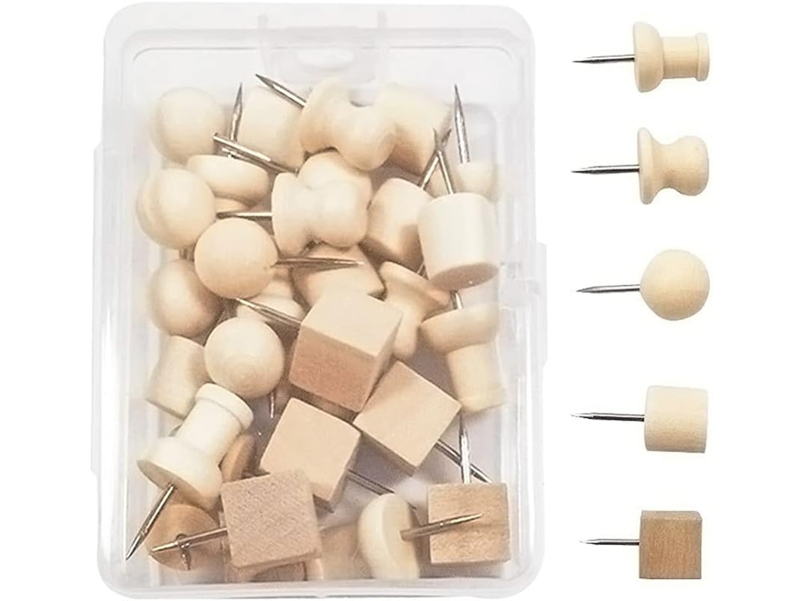 Conjunto de 30 peças criativas Alfinetes Madeira, para fotos, documentos e cartões postais, ideal para decoração de casa.