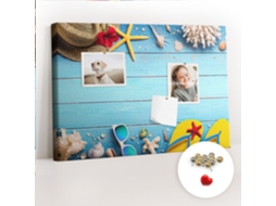 Painel De Cortiça Para Parede Coisas À Beira-mar Para A Sala De Estar Espelharte (60x40 Cm)