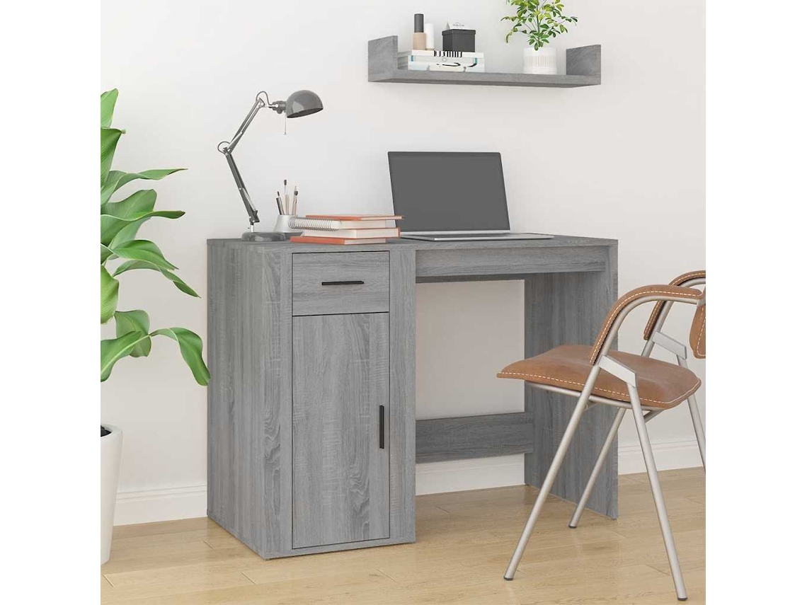 Vidaxl Secretária 100x49x75 Cm Derivados De Madeira Cinzento Sonoma