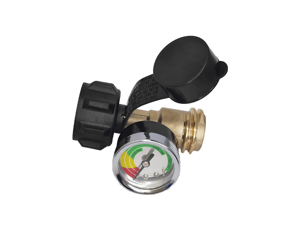 Adaptador De Gás Laxiscreed Para Válvula Pol A Qcc Com Manómetro Para Cilindros De Propano De 5 A 100 Lb