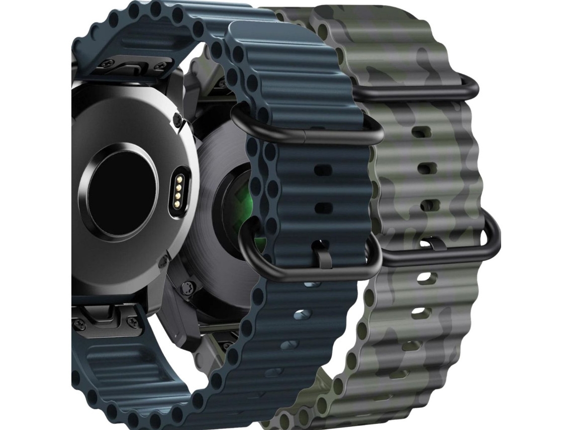 Pacote com 2 pulseiras ORYSIN Ocean Waves para Garmin Fenix 5 Plus