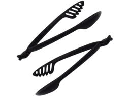Pinças Para Alimentos Healifty Em Nylon Preto 2 Peças Utensílio De Cozinha Prático Churrasco E Buffet