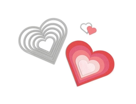 Conjunto De Matrizes De Corte Sizzix Framelits 6 Peças - Corações