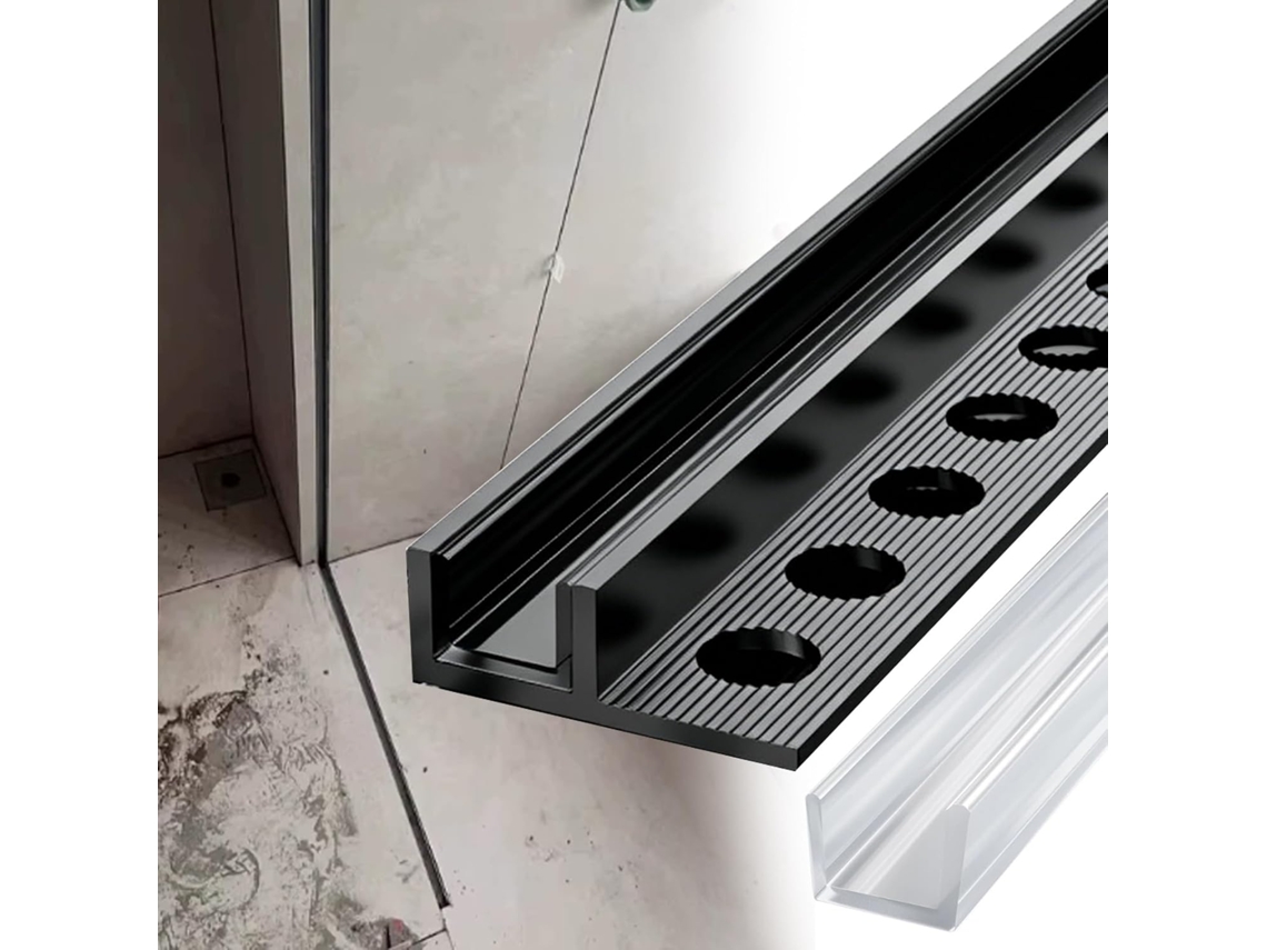 Painel Fixo Para Porta De Chuveiro Sem Moldura, Canal Em U Profundo, Ranhura Fixa Embutida Para Vidro De 8mm, 10mm E