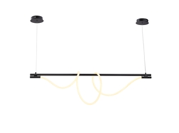 Lâmpada Suspensa Moderna Neon Ondulante Salsa Com Suporte De Metal Preto 360º 45w 4000k Branco Neutro. Alpinaluz
